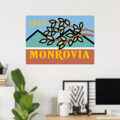 Monrovia City vlag Poster (Thuiskantoor)