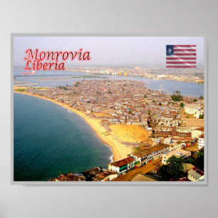 Monrovia - Liberia - Uitzicht vanuit de lucht - Poster