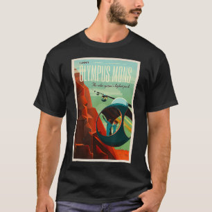 Mons Mars Kolonie Astronaut Exploratie Retro Ruimt T-shirt