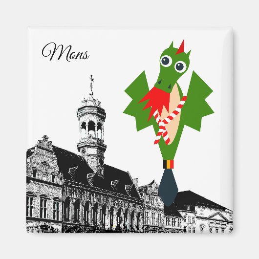 Mons - stad van Doudou Ducasse Magneet (Voorkant)