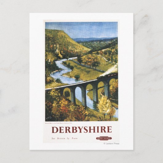 Monsal Dale, Train and Viaduct British Rail Briefkaart (Voorkant)