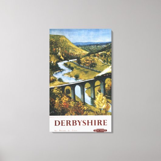 Monsal Dale, Train and Viaduct British Rail Canvas Afdruk (Voorkant)