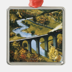 Monsal Dale, Train en Viaduct British Rail Metalen Ornament