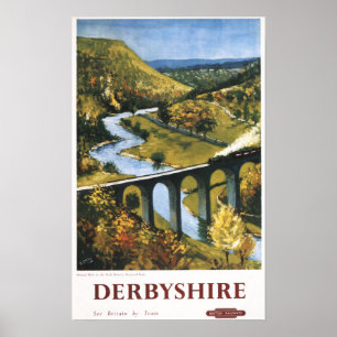 Monsal Dale, Train en Viaduct British Rail Poster