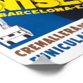 Monserrat cableway Espagne poster de voyage vintag (Coin)