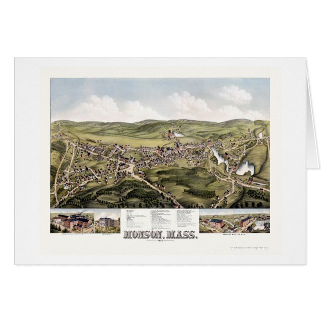 Monson, MA Panoramic Map - 1879 (Voorkant Horizontaal)