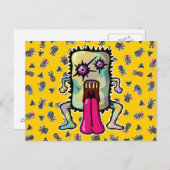 monster6 briefkaart (Voorkant / Achterkant)