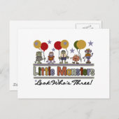 Monster 3e verjaardag Tshirts en geschenken Briefkaart (Voorkant / Achterkant)