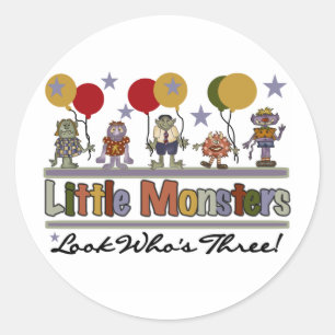 Monster 3e verjaardag Tshirts en geschenken Ronde Sticker