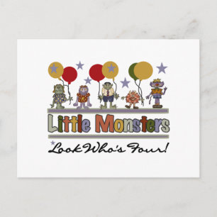 Monster 4e verjaardag Tshirts en geschenken Briefkaart