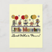 Monster 4e verjaardag Tshirts en geschenken Briefkaart (Voorkant)