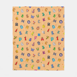 Monster Alphabet Pattern Fleece Deken