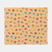 Monster Alphabet Pattern Fleece Deken (Voorkant (Horizontaal))