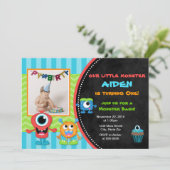 Monster Anniversaire Invitation Garçon 1er Anniver (Debout devant)