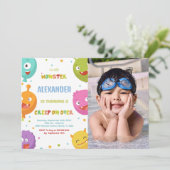 Monster Anniversaire Invitations Ballons avec phot (Debout devant)