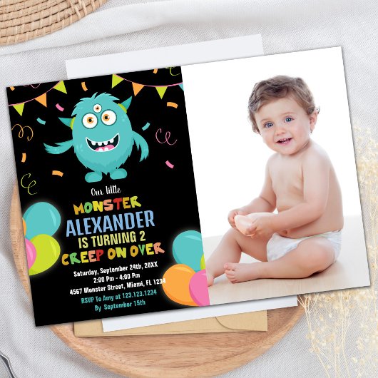 Monster Anniversaire Invitations Ballons photo
