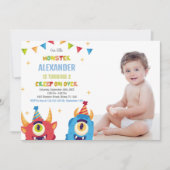 Monster Anniversaire Invitations Couleur Drapeaux  (Devant)
