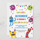 Monster Anniversaire Invitations Couleurs (Devant)