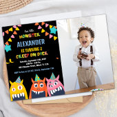 Monster Anniversaire Invitations Photo noir