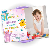 Monster Anniversaire Invitations rose violet avec 
