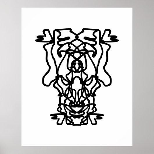 monster art line poster (Voorkant)