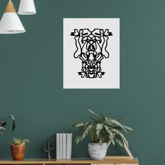 monster art line poster (Woonkamer 1)