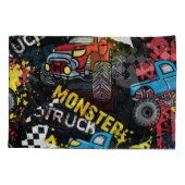 Monster auto: Abstract kinderachtig patroon Kussensloop (Achterkant)