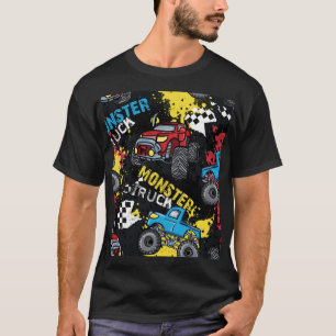 Monster auto: Abstract kinderachtig patroon T-shirt