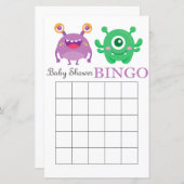 Monster baby shower bingo (Voorkant / Achterkant)