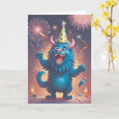 Monster Bash Birthday Kaart (Gele Bloem)