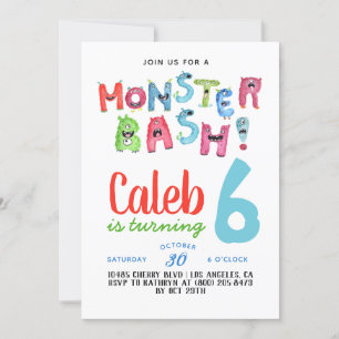 Monster Bash Birthday Uitnodiging