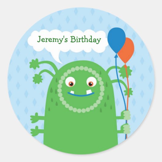 Monster Bash Favor Seal Sticker (Voorkant)