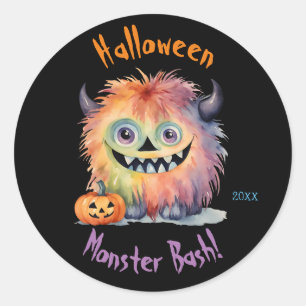 Monster Bash Halloween Party Ronde Sticker