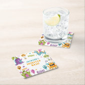 Monster Bash Little Monster Verjaardagsfeest Vierkante Kartonnen Onderzetter (Insitu)