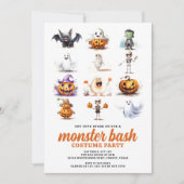 Monster Bash Modern Halloween Kostuum Party Kaart (Voorkant)