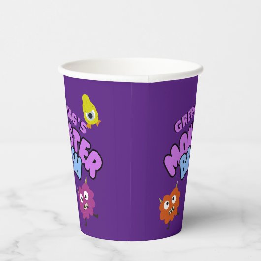 Monster bash party cup Halloween kinder servies Papieren Bekers (Rechts)