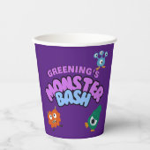 Monster bash party cup Halloween kinder servies Papieren Bekers (Voorkant)
