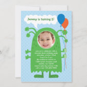 Monster Bash Photo Birthday Party Invitation Kaart (Voorkant)