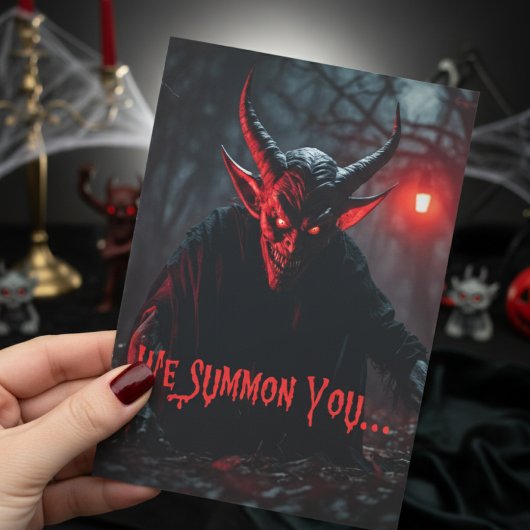 Monster Bash Red Eyed Crawling Devil Halloween Kaart