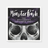 Monster Bash Spooky Skelet Halloween Party Servet (Voorkant)