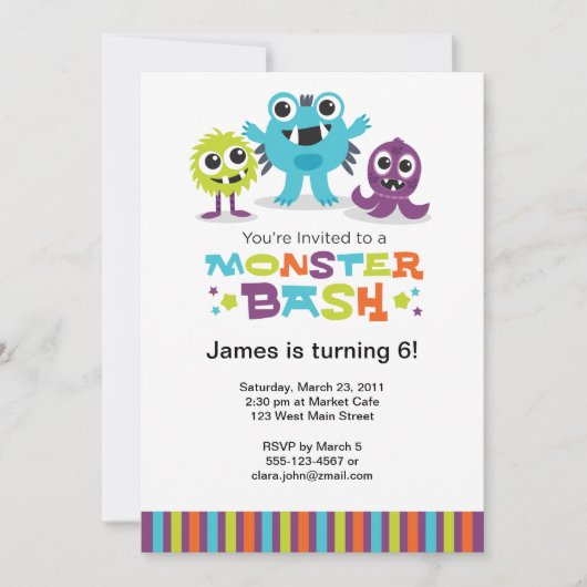 Monster Bash Uitnodiging (Voorkant)