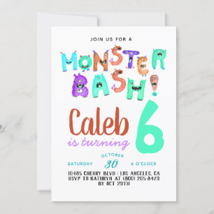 Monster Bash Verjaardag Uitnodiging
