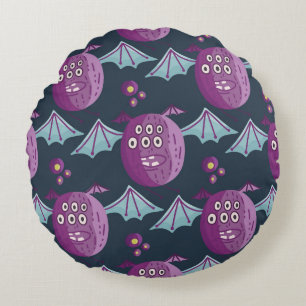 Monster Bats: Schattigee Cartoon Rond Kussen