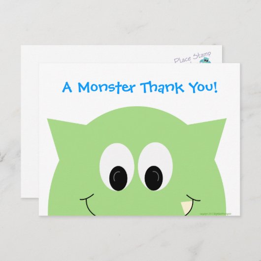 Monster bedankt Briefkaart (Voorkant / Achterkant)