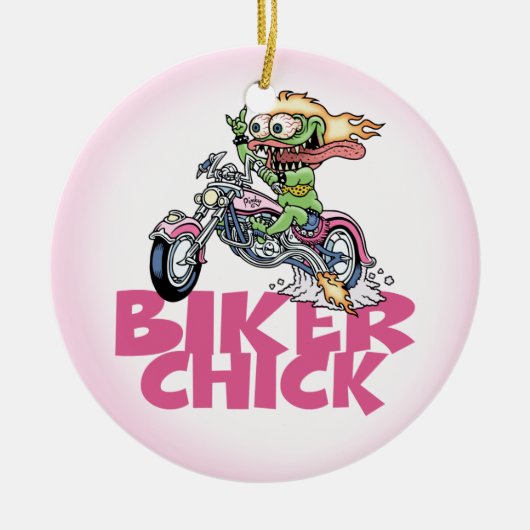 Monster Biker Chick Keramisch Ornament (Voorkant)