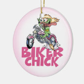 Monster Biker Chick Keramisch Ornament (Links)