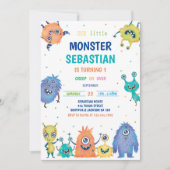 Monster Birthday Uitnodiging (Voorkant)