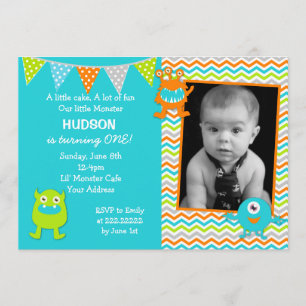 Monster Birthday-uitnodigingen Kaart