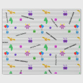 Monster Birthday Wrapping Paper Cadeaupapier (Vlak)