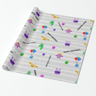 Monster Birthday Wrapping Paper Cadeaupapier